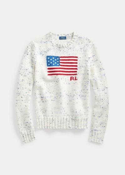 Polo Ralph Lauren Flag Wool Striktrøje Dame Danmark (WDMQA0795)